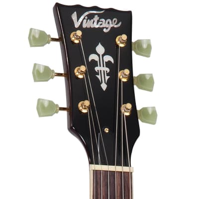 Vintage V100 ReIssued Electric Guitar ~ Left Hand Tobacco Sunburst image 7