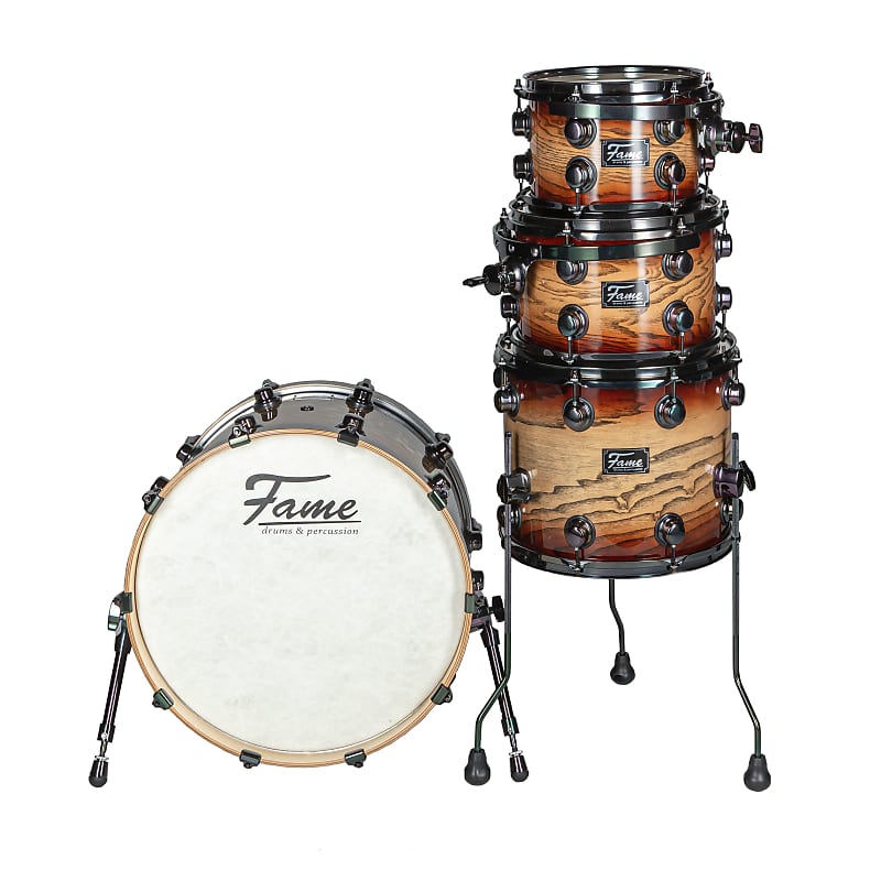 Fame Fortress Studio Shell Set Brown Burst - Drum Shell Set image 1