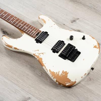 Charvel Pro-Mod Relic San Dimas Style 1 HH FR PF Guitar, Pau Ferro Fretboard, Weathered White image 1