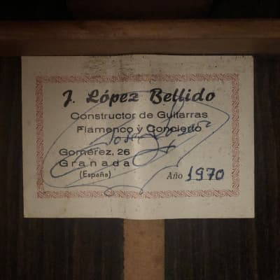 1970 JOSÉ LÓPEZ BELLIDO  flamenco guitar 1a image 22