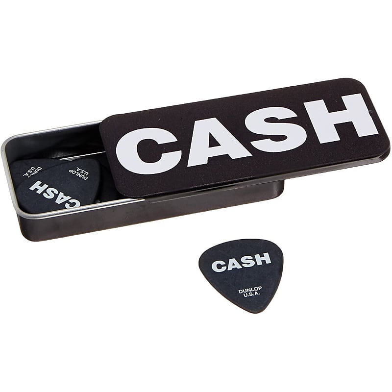 Dunlop Johnny Cash Bold Pick Tin, Assorted, Heavy, 6 Picks/Tin JCPT04H image 1
