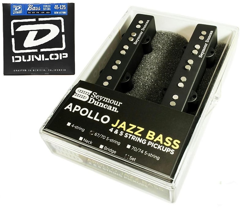 Seymour Duncan Apollo 5 String Jazz Bass 67 / 70 Linear Humbucking J Pickup Set Black (BASS STRINGS) image 1