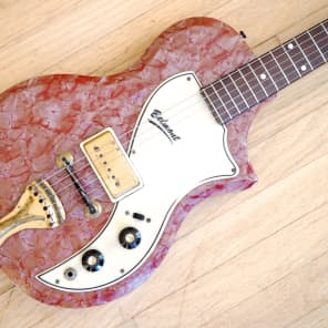 1959 Supro Belmont 1570 Vintage Electric Guitar Maroon Pearloid MOTS Valco USA image 1