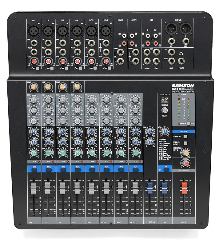 SAMSON MXP144FX MixPad 14-Channel Analog Stereo Desktop USB FX Audio Mixer image 1