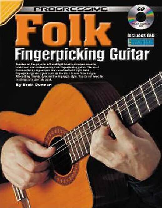 Learn How To Play Guitar Folk Fingerpicking Lessons TAB Tutor Music Book CD - N8 X- image 1