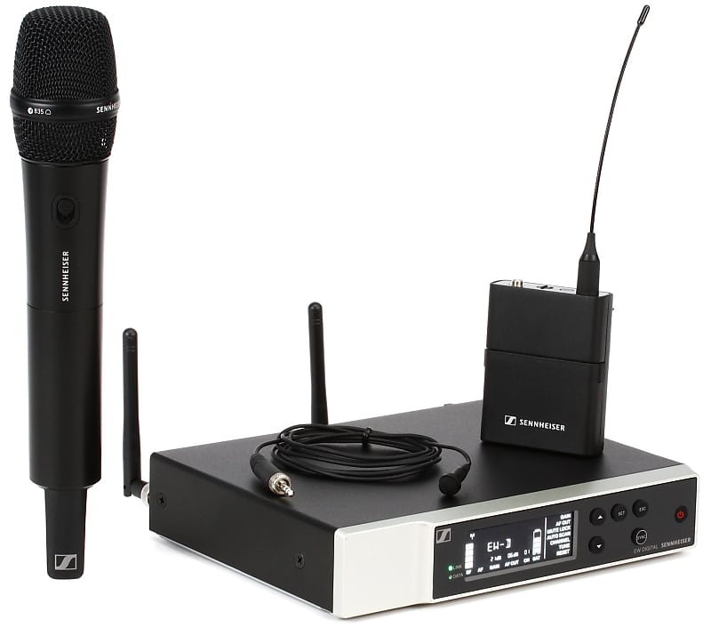 Sennheiser EW D ME2 835 S Combo Wireless Handheld and Lavalier Microphone System R4 R9 EWDME235 R49d1