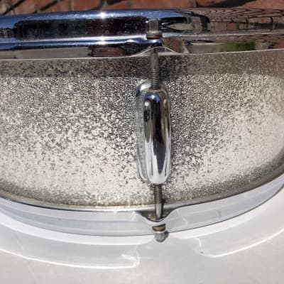 Killer Sounding Slingerland  Deluxe Model Snare Drum  1960s - Sparkling Silver Pearl Silver Sparkle image 3