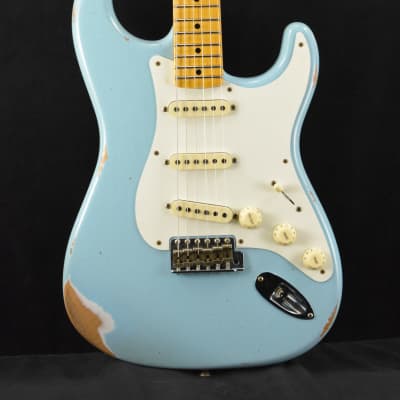 Mint Fender Custom Shop Limited Edition '57 Stratocaster Relic - Faded Aged Daphne Blue image 1