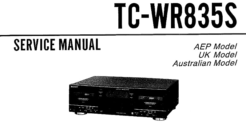 Sony TC-WR 835S (auch 735/635 usw) Reparatur-Anleitung/ Service-Guide-Manual ~ Download = free worldwide s/h  			