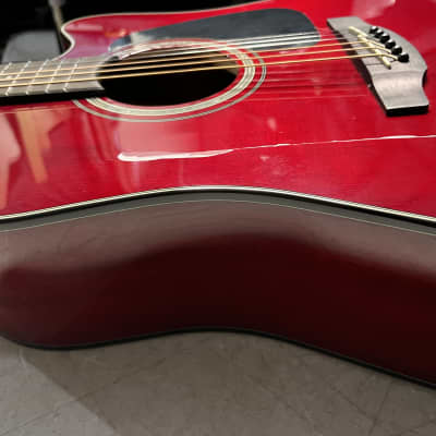 Takamine G Series GD30CE Dreadnought Cutaway Acoustic-Electric Guitar, crack on the top - wine red image 4
