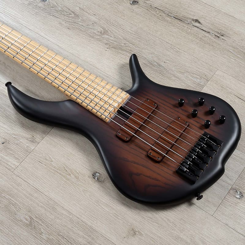 F-Bass BN6 6-String Bass, Maple Fretboard, Antique Brown Burst Matte |  Reverb