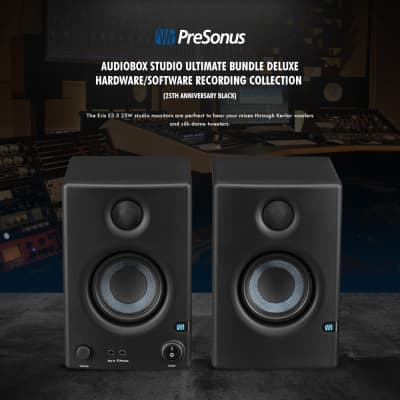 PreSonus AudioBox 96 Studio Complete with Studio One Artist and Studio Magic Recording (25th Anniversary Black) Mac and Windows Compatible with Microphone, Studio Monitors, Headphones and More in Bundle for Engineers, Musicians image 6