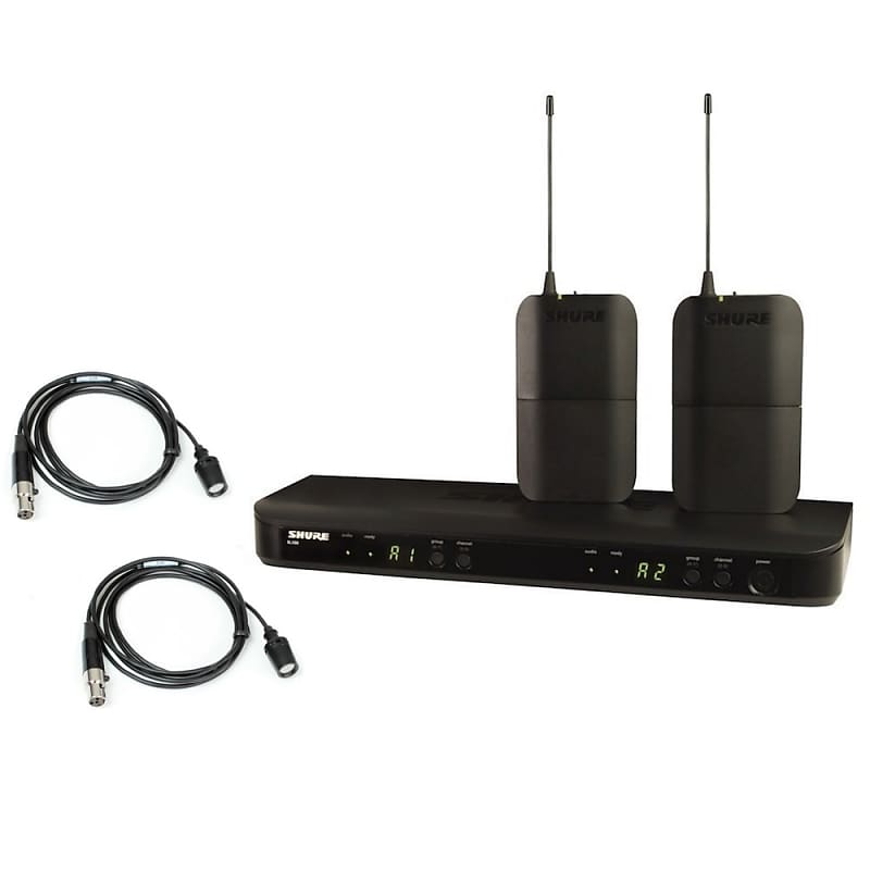SHURE BLX188/CVL (2) Lavalier (2) Transmitters (1) Dual Reciever Wireless System image 1
