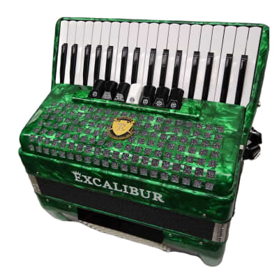 Excalibur Super Classic 72 Bass Piano Accordion Forest Green image 3
