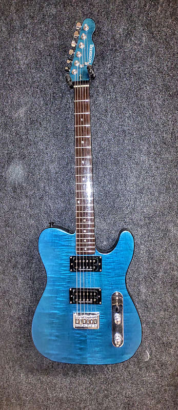 T-Style guitar midnight blue Occhineri custom guitars 2023 - Blue translucent lacquer image 1