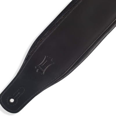 Levy's Leathers 3" Wide Amped Leather Series Guitar Strap with Foam Padding and Garment Leather Backing; Black (M26PD-BLK) image 3