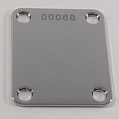 Chrome Serial Numbered Neck Plate 4 hole fits Fender & Charvel neckplate image 1