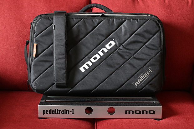 MONO Tour Pedalboard Case with Silver Pedaltrain PT-1
