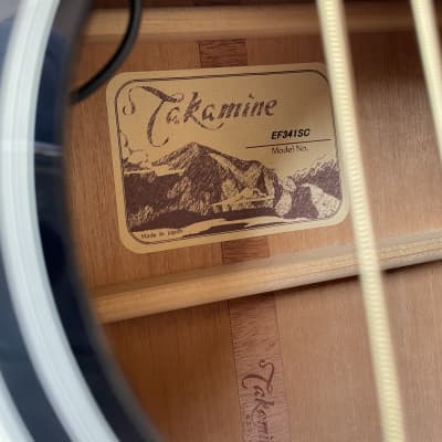 Takamine Japan EF341SC BLK Legacy Series Dreadnought Cutaway Acoustic/Electric Guitar - Gloss Black image 3