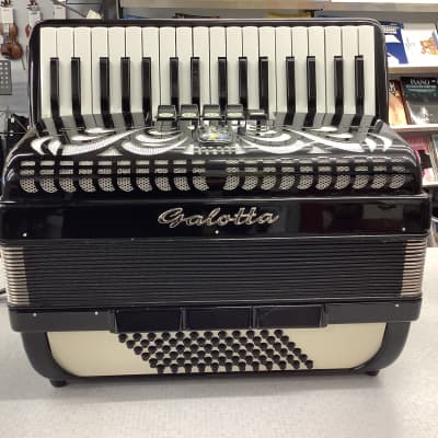 Galotta 72 Bass Piano Accordion Needs Work Case Included Black image 1