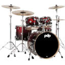 Used PDP Concept Series 5-Piece Maple Shell Pack - Red to Black Fade Lacquer