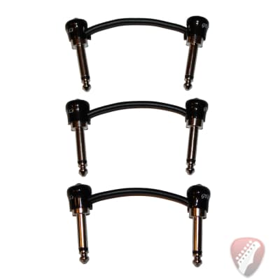 George L's 3.5" Deluxe Nickel Effects Cable in Black 3-Pack
