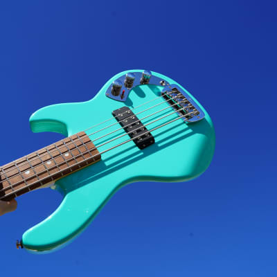 G&L USA Series 750 CLF-Research L-1000 Turquoise/163 5-String Electric Bass Guitar NOS for sale