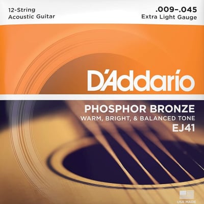 D Addario EJ41 12 String Phosphor Bronze Extra Light Acoustic