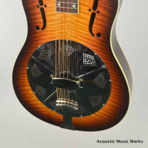 National Estralita Deluxe, Single Cone, Wood Body Resonator Guitar image 4