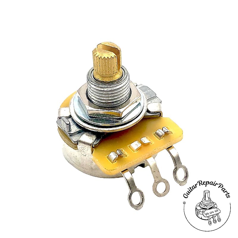 CTS 250K Potentiometer, Audio Taper, Brass Short Split-Shaft image 1