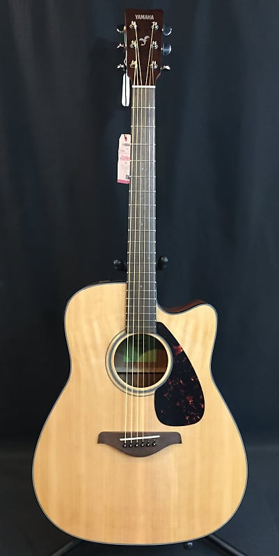 Yamaha FGX800C Solid Top Cutaway Acoustic-Electric Guitar Gloss Natural Finish image 1