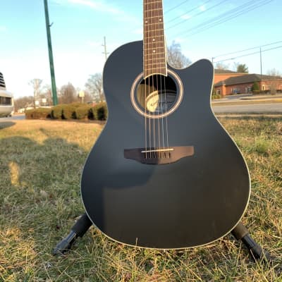 Ovation Applause Standard Super Shallow Acoustic Electric Guitar, Black Satin AB image 2