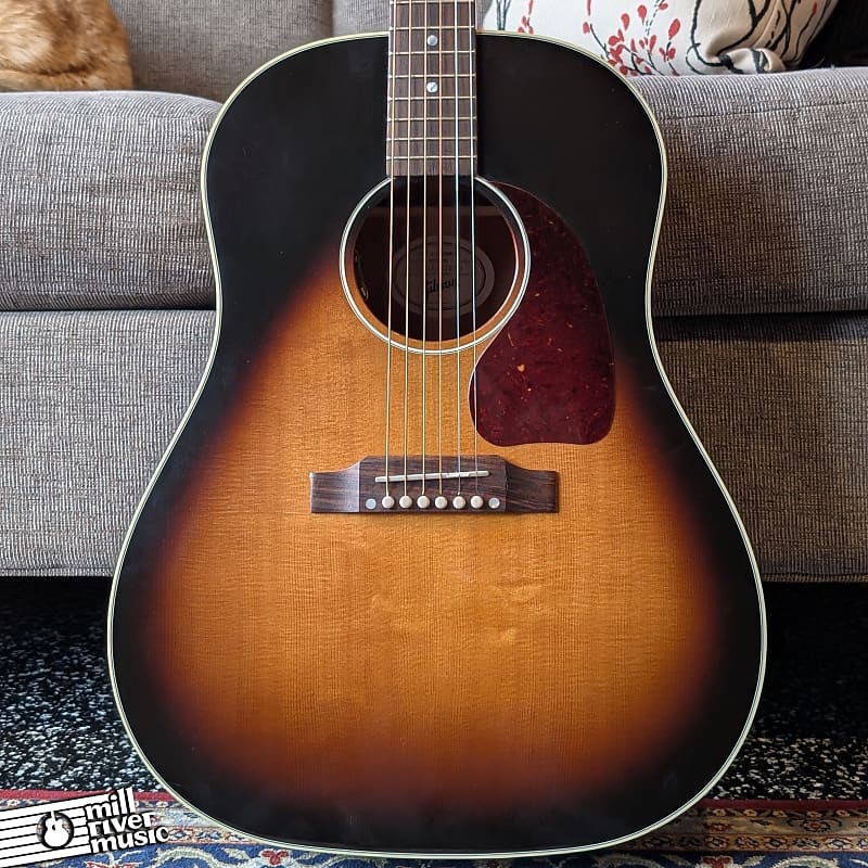Gibson J-45 Standard Acoustic Electric Guitar Vintage Sunburst 2021 w/ OHSC Used