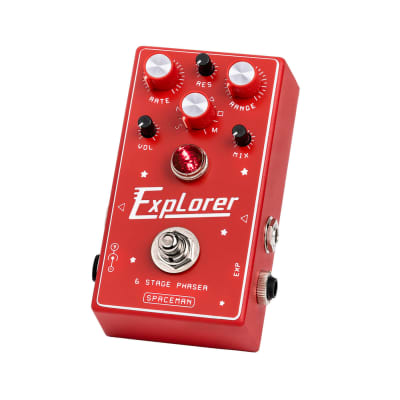 Spaceman Explorer 6 Stage Analog Optical Phaser Guitar Effects Pedal, Red image 2