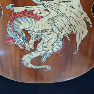 Blueberry NEW IN STOCK Handmade Acoustic Guitar Grand Concert Double Cutaway Dragon image 17