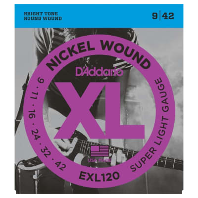 D'Addario EXL120 Electric Guitar Strings (Super Light, 9-42), 10-Pack