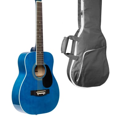 Stagg 1/2 Size Kids Real Blue Acoustic Guitar w/ Padded Gig Bag image 1