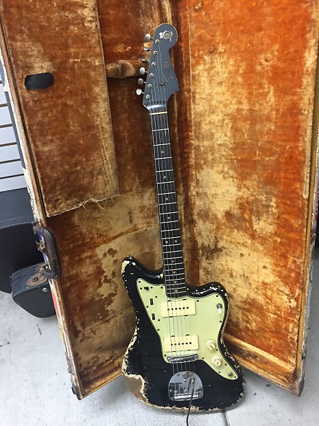 Fender Jazzmaster 1963 Black With Matching Head Stock | Reverb