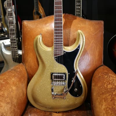Guitare Type Mosrite "Discoramones" Philippe Dubreuille Gold Sparkle 2020 image 1