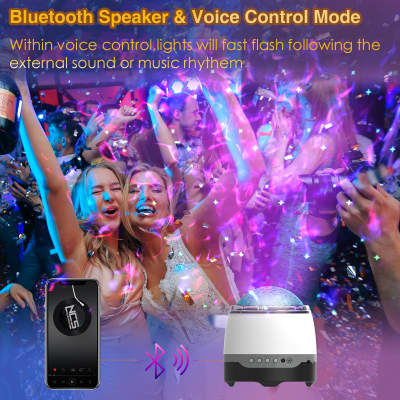 Lekato LED Music Star Galaxy Projector Bluetooth Music Speaker Lamp Light Remote Control image 7