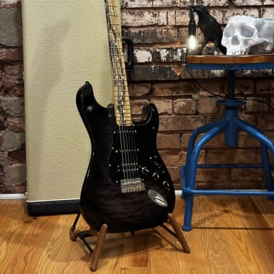 Fender American Stratocaster Limited Edition Quilted Maple Top Pale Moon Ebony 2019 - Transparent Black Burst for sale