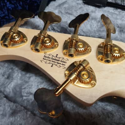 2018 Bacchus Exotic Wood Custom Woodline 517 Japan Handmade Series 5 String Bass image 14