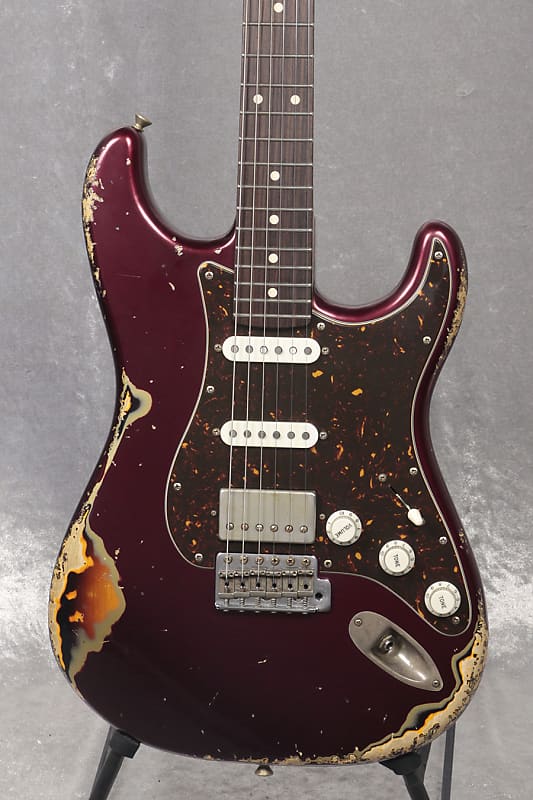 Xotic XSC-2 Dark Candy Apple Red Over 3-Tone Sunburst Heavy Aged