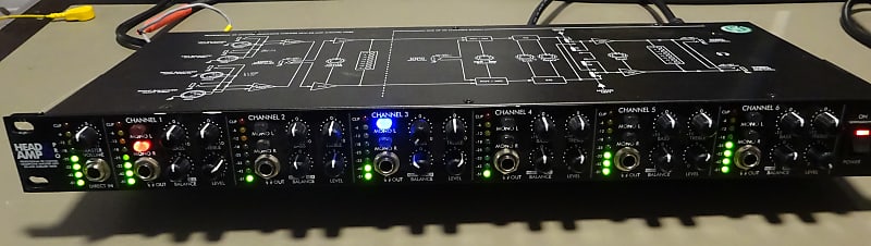 ART Headamp 6 Pro 6/12 Channel Stereo Rackmount Headphone