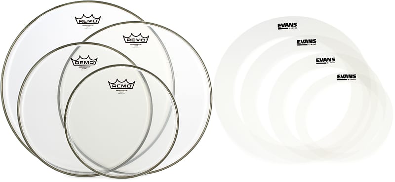 Remo Ambassador Clear 4-piece Tom Pack - 10/12/14/16 Inch | Reverb