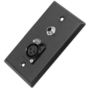 Seismic Audio SA-PLATE11 Stainless Steel Wall Plate w/ 1/4" TS Mono Jack and XLR Female Connector