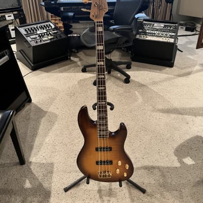 Fender American Deluxe Jazz Bass QMT with Rosewood Fretboard 2004 - 2006 - Tobacco Sunburst for sale