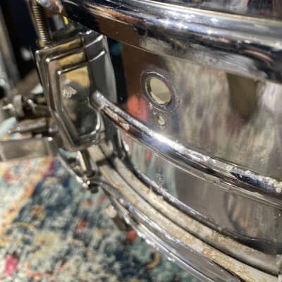 Ludwig Pre-Serial Aluminum 410 Super-Sensitive 5x14" Snare Drum. Brass Bottom Hoop. image 4