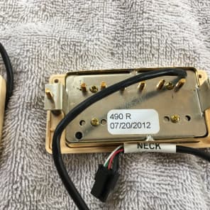 Gibson 490R &498T Humbuckers with LH Quick Connect Harness 2012 Gold covers image 7