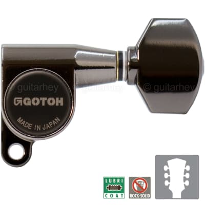 NEW Gotoh SG360-07 Tuners Schaller Style Mini Keys L3+R3 Set 3x3 - COSMO BLACK image 1